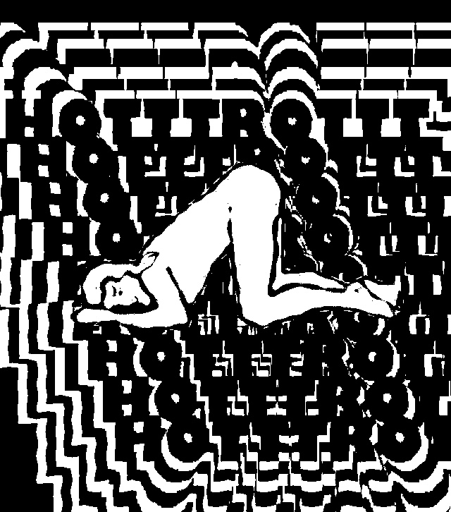 the word 'hotttrottt' repeated as a background with a person in a compromising position