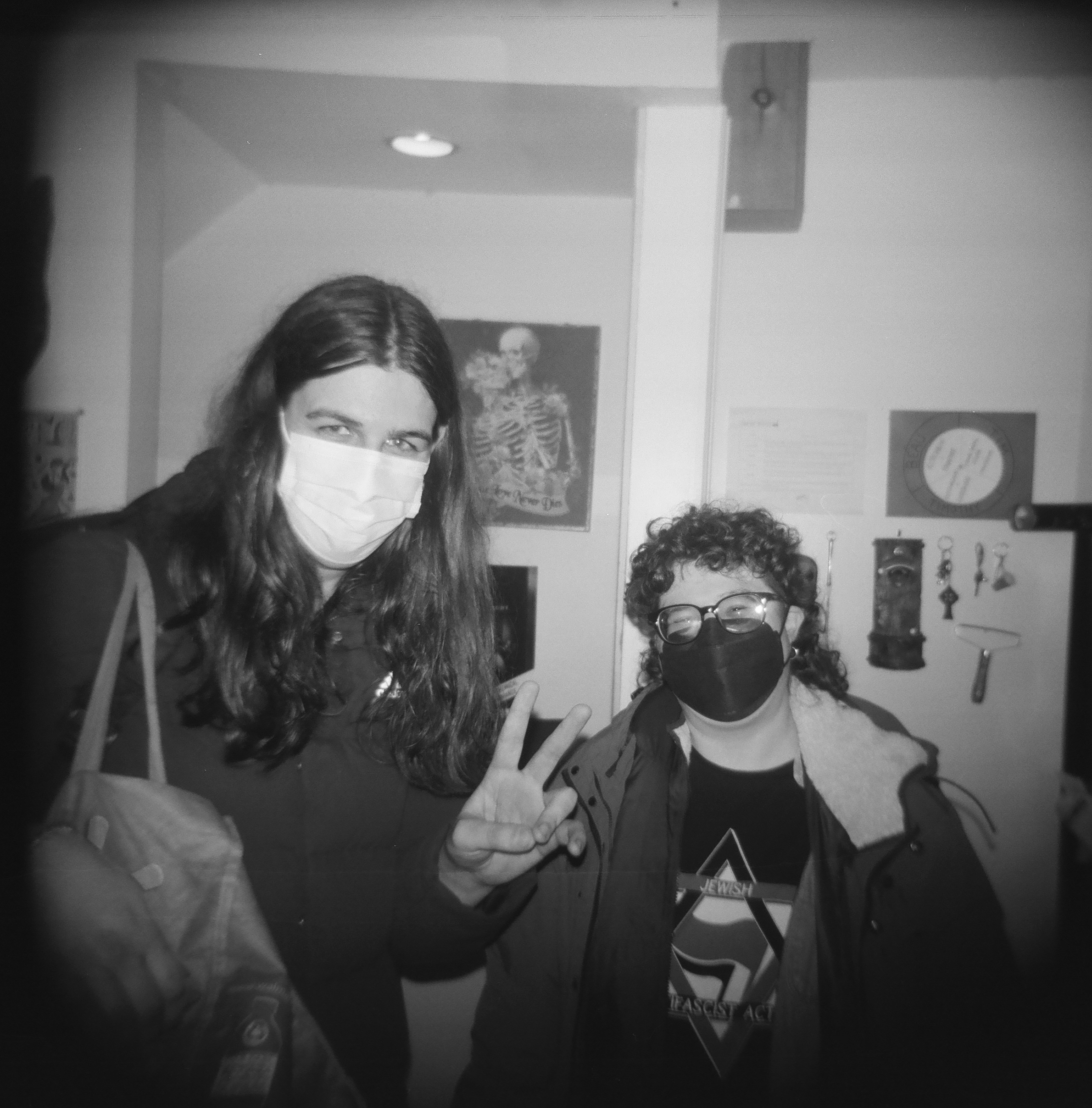 emily and rach at the arcade kentmere 400 holga