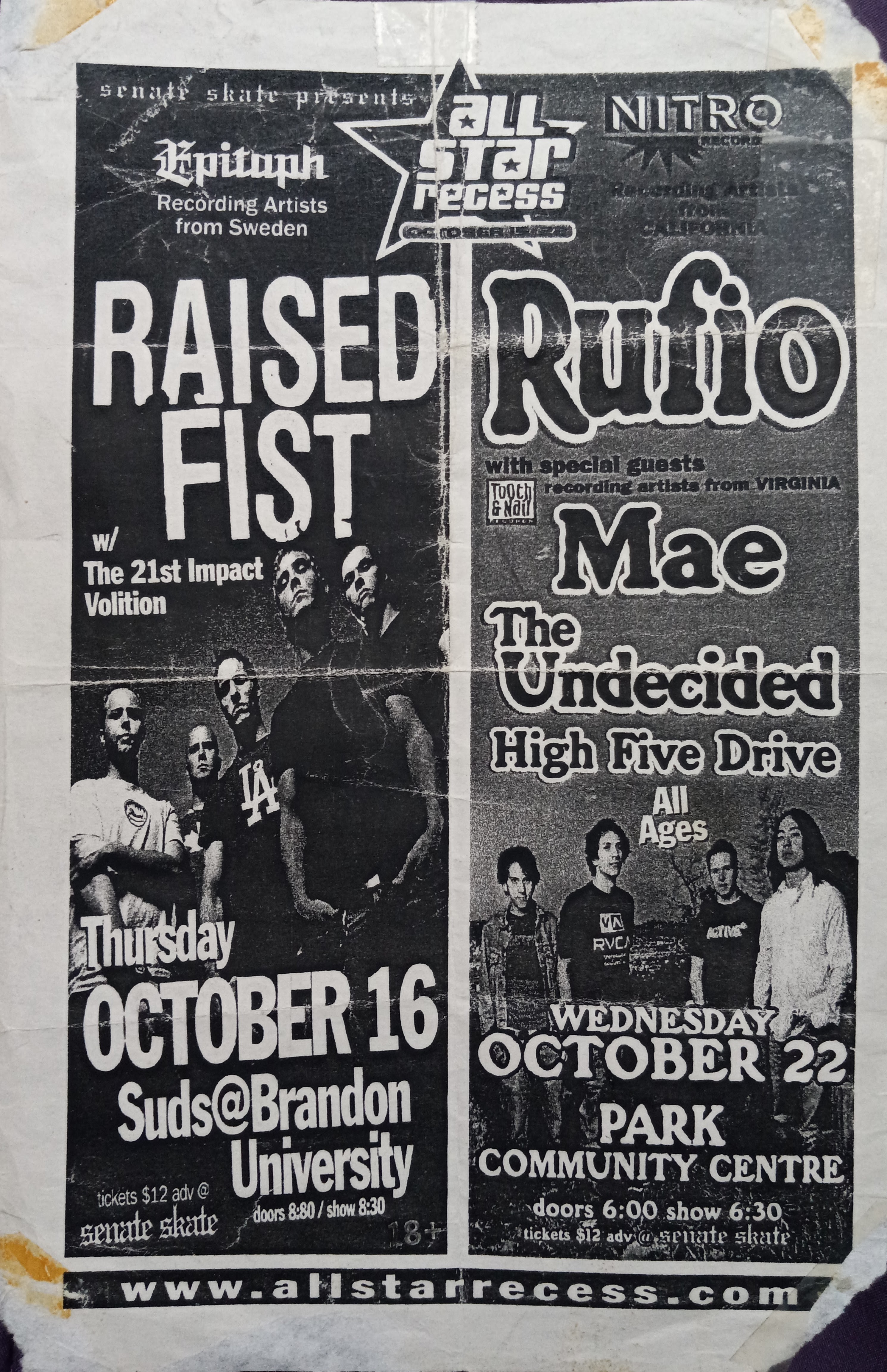 raised fist show and rufio show on the same handbill