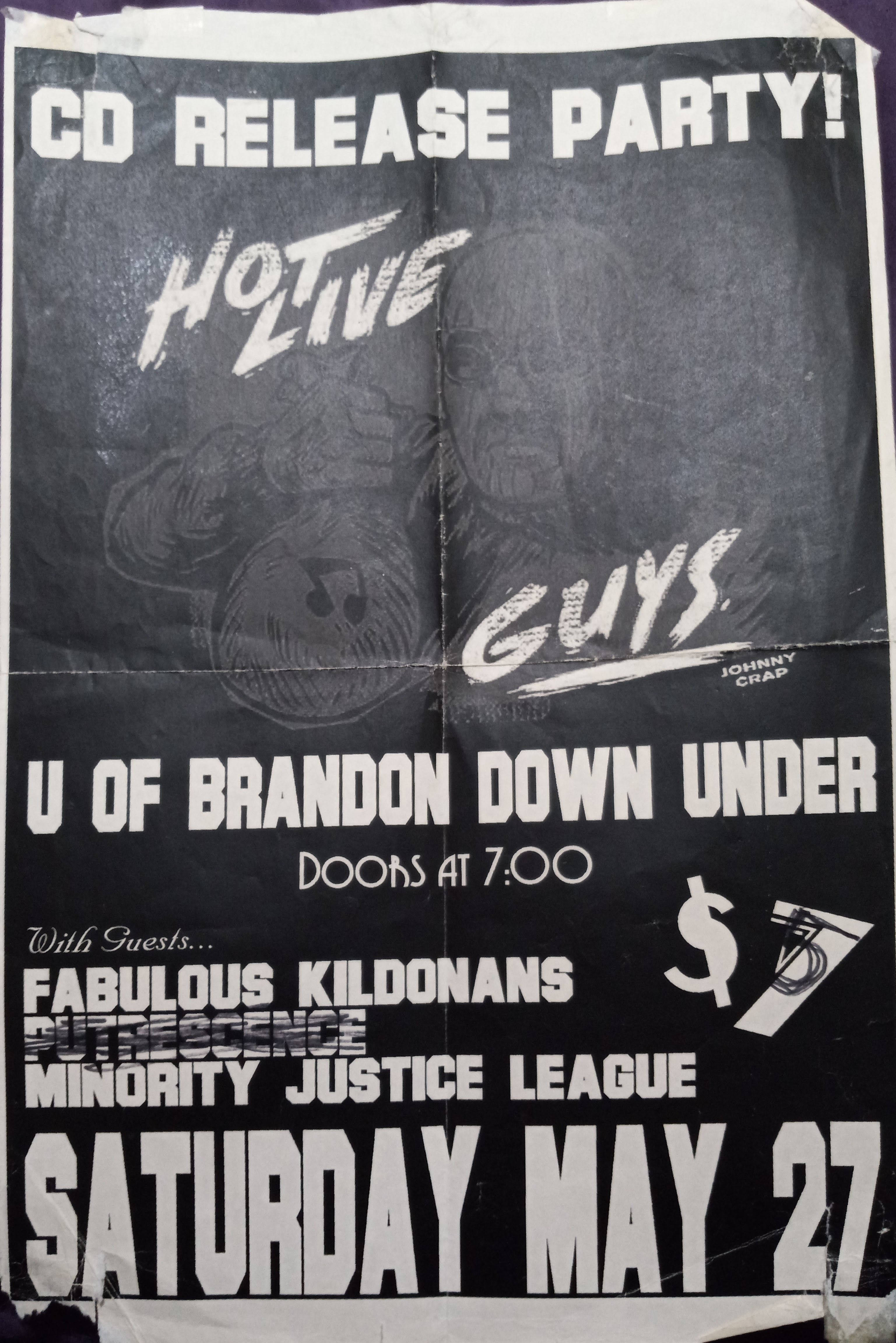 poster for the hot live guys 'robbin a bank' cd release