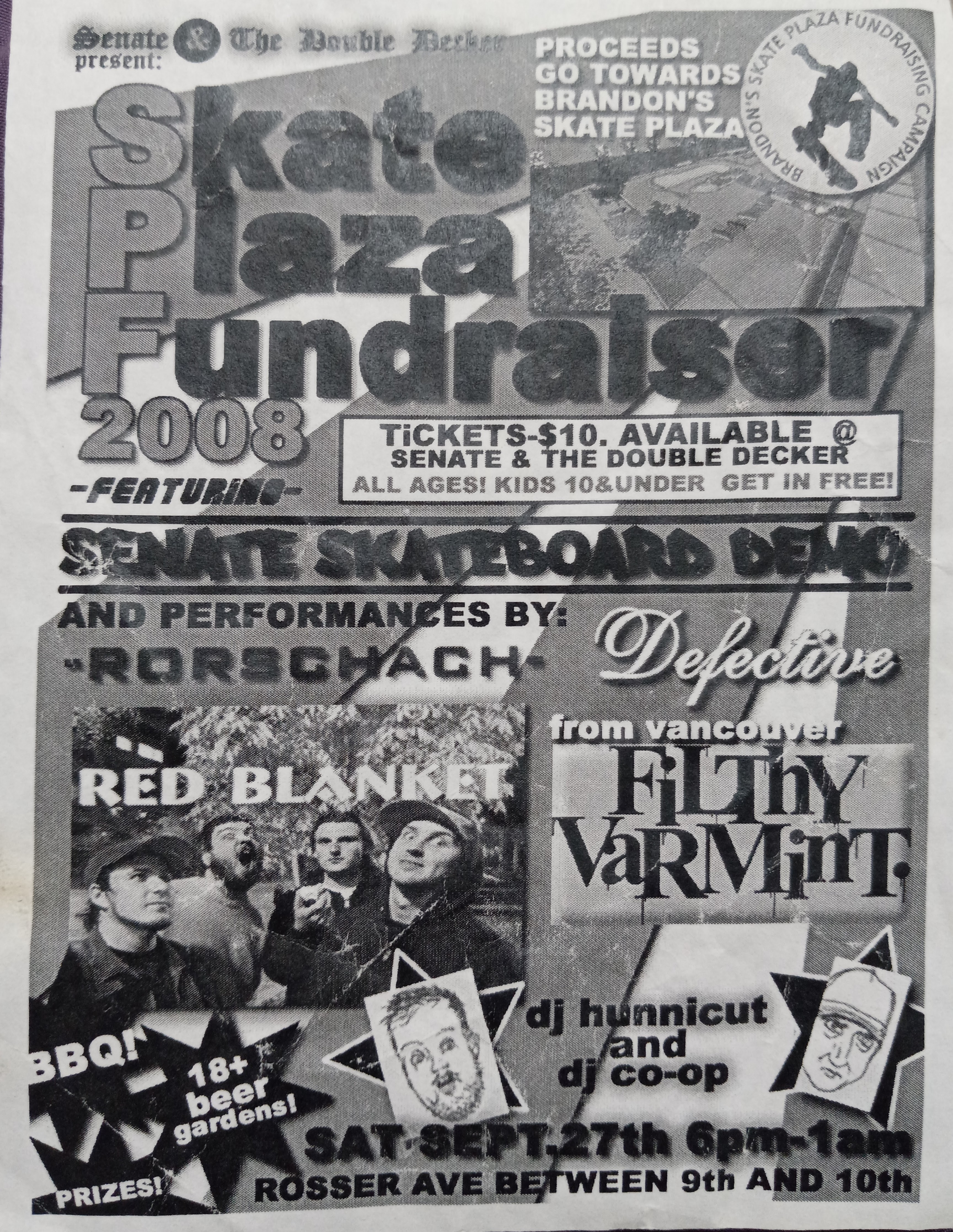 poster for the skate plaza fundraiser